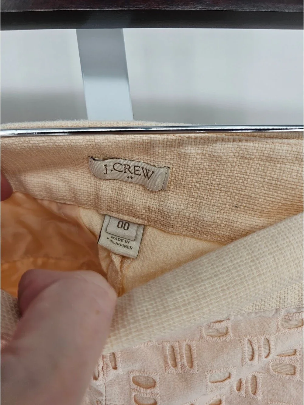 J. Crew Eyelet Trim Shorts in Peach Women's Sz 00